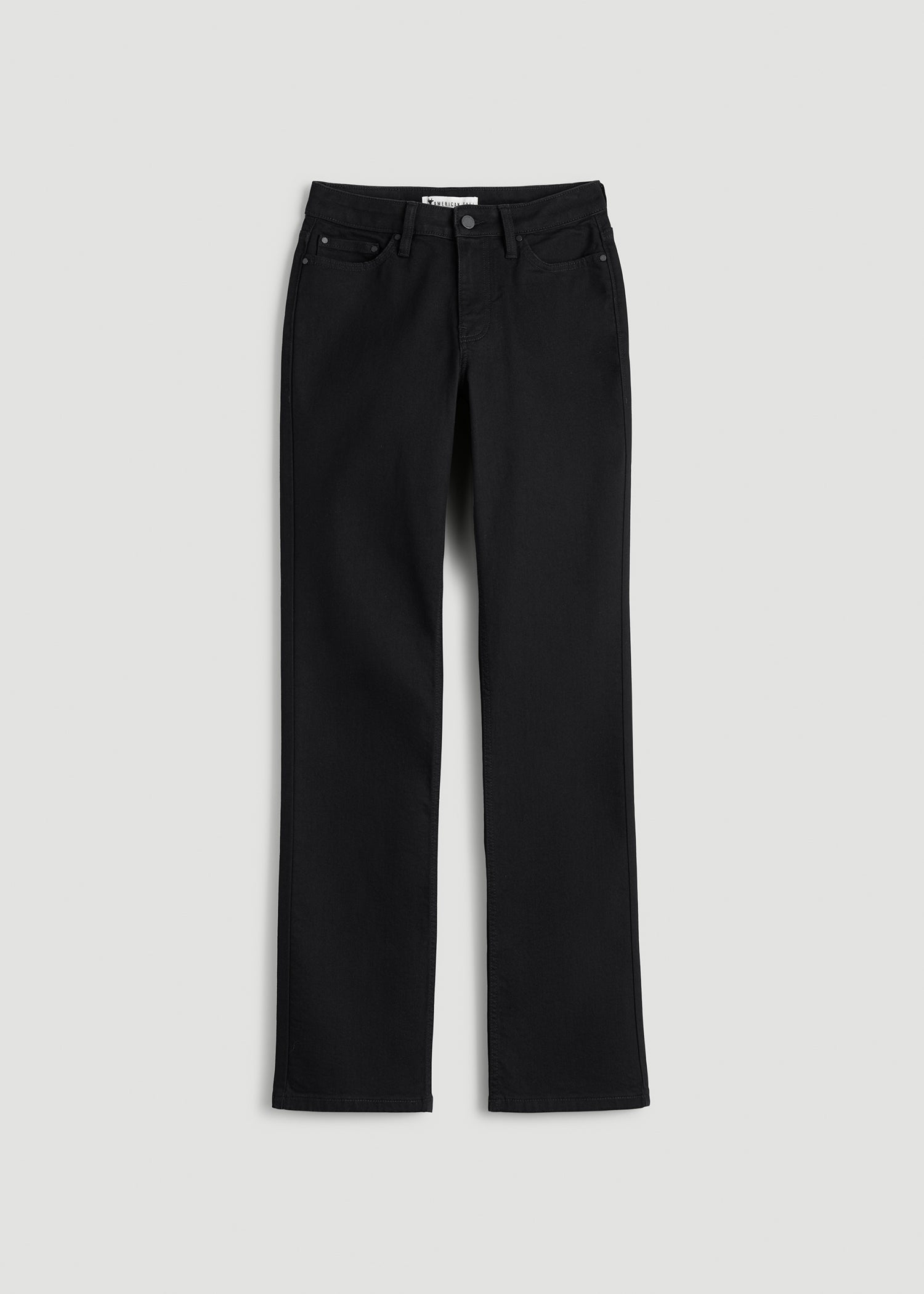 American Tall Outlet | Mid-Rise Straight Fit Jeans for Tall Women in Optimum Black