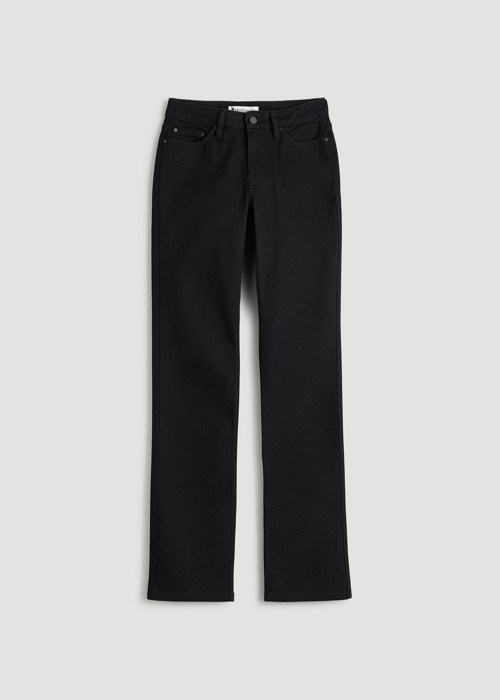 American Tall Outlet | Mid-Rise Straight Fit Jeans for Tall Women in Optimum Black