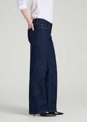 American Tall For Sale | Mid-Rise Relaxed Fit Jeans for Tall Women in Deep Indigo Wash