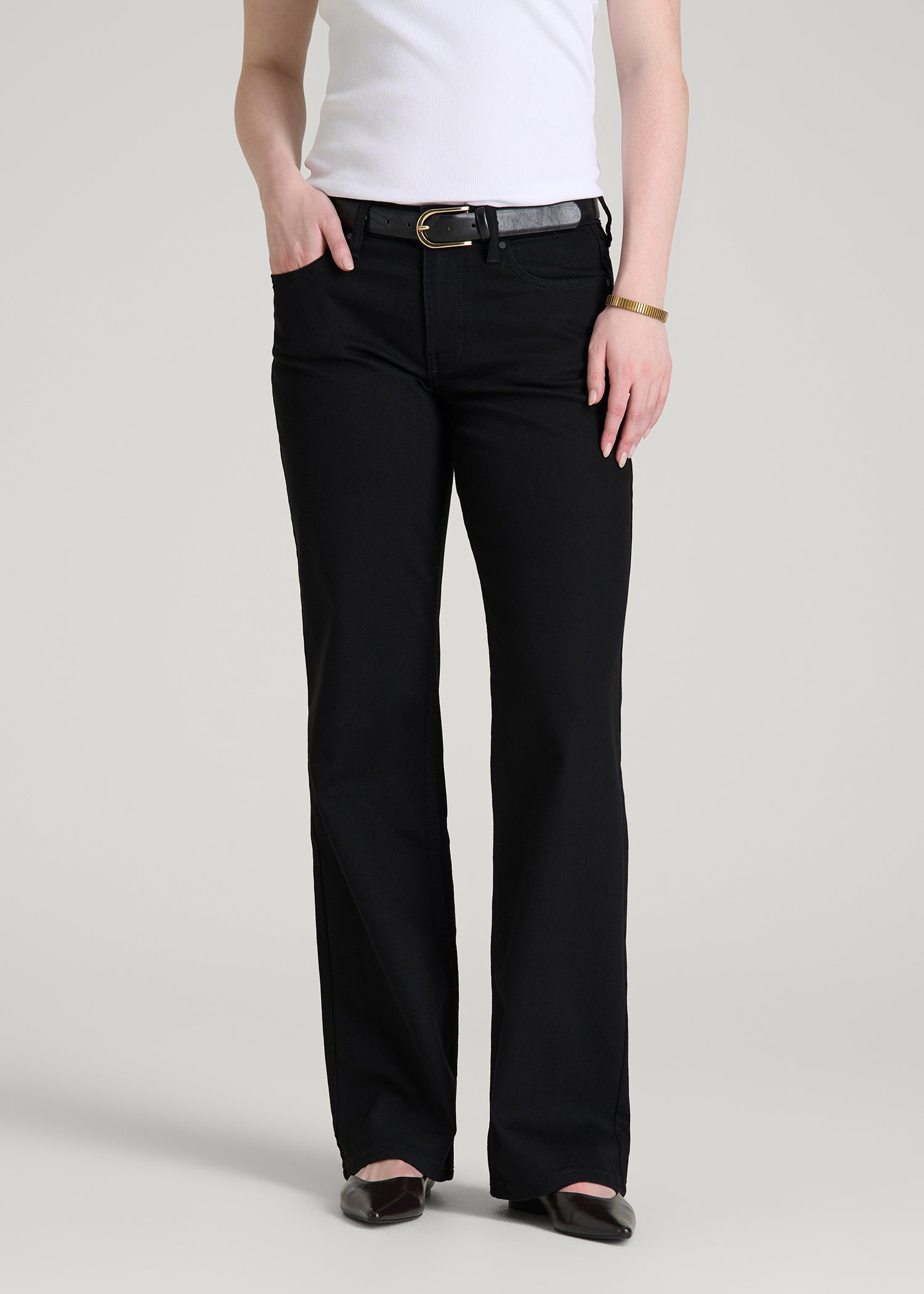 American Tall Online Shop | Mid-Rise Relaxed Fit Jeans for Tall Women in Optimum Black
