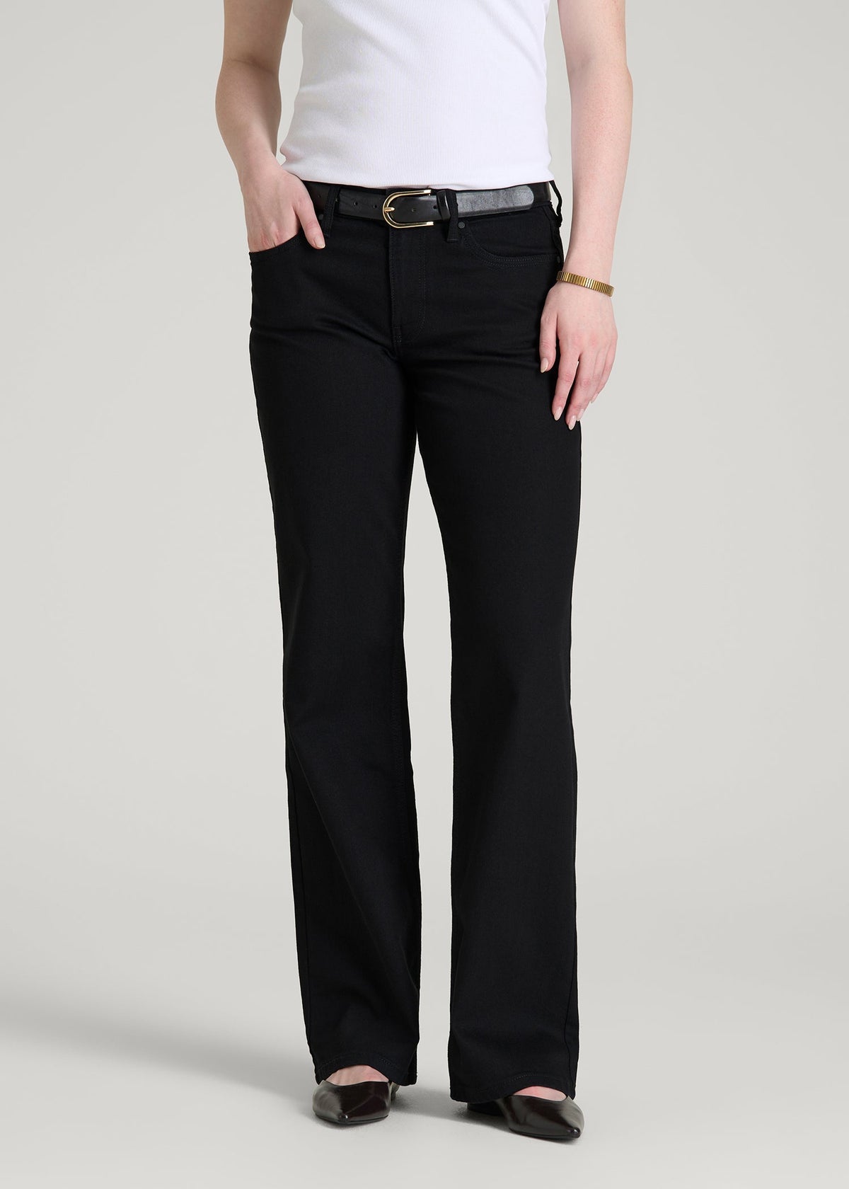 American Tall Online Shop | Mid-Rise Relaxed Fit Jeans for Tall Women in Optimum Black