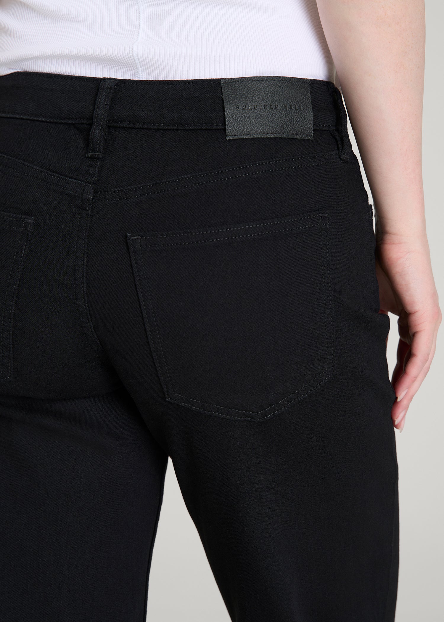 American Tall Online Shop | Mid-Rise Relaxed Fit Jeans for Tall Women in Optimum Black