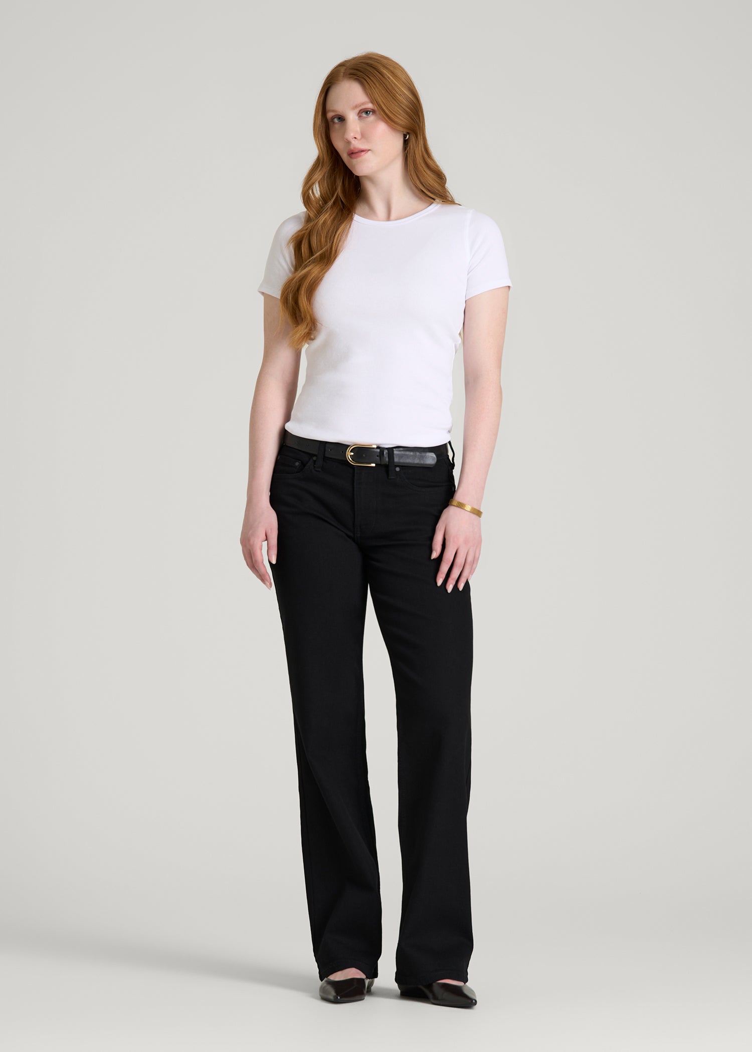 American Tall Online Shop | Mid-Rise Relaxed Fit Jeans for Tall Women in Optimum Black