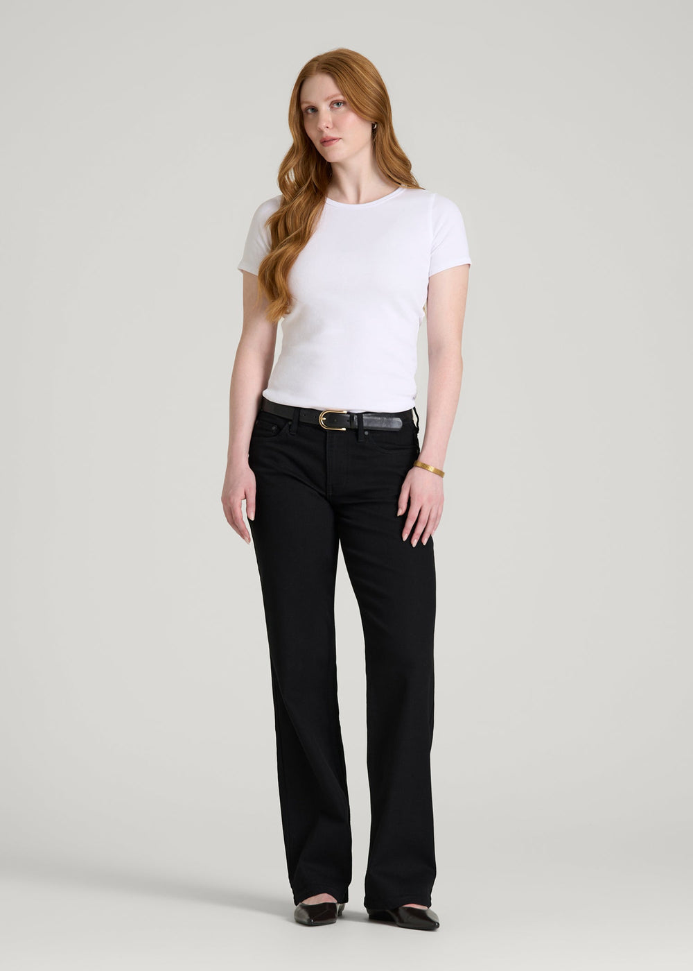 American Tall Online Shop | Mid-Rise Relaxed Fit Jeans for Tall Women in Optimum Black