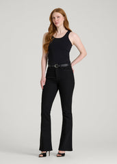 American Tall Discount | Chloe High Rise Flare Jeans for Tall Women in Optimum Black