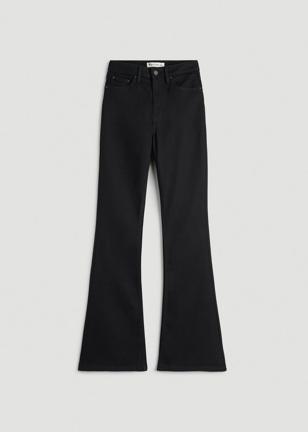 American Tall Discount | Chloe High Rise Flare Jeans for Tall Women in Optimum Black