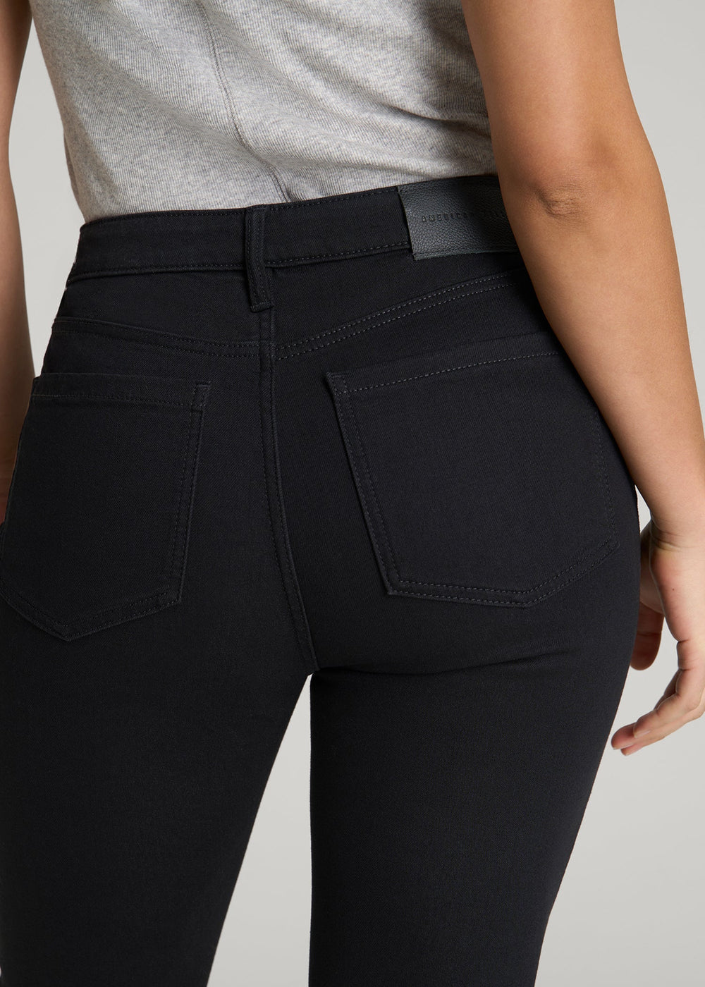 American Tall Sale | Curve High Rise Skinny Leg Jeans for Tall Women in Optimum Black