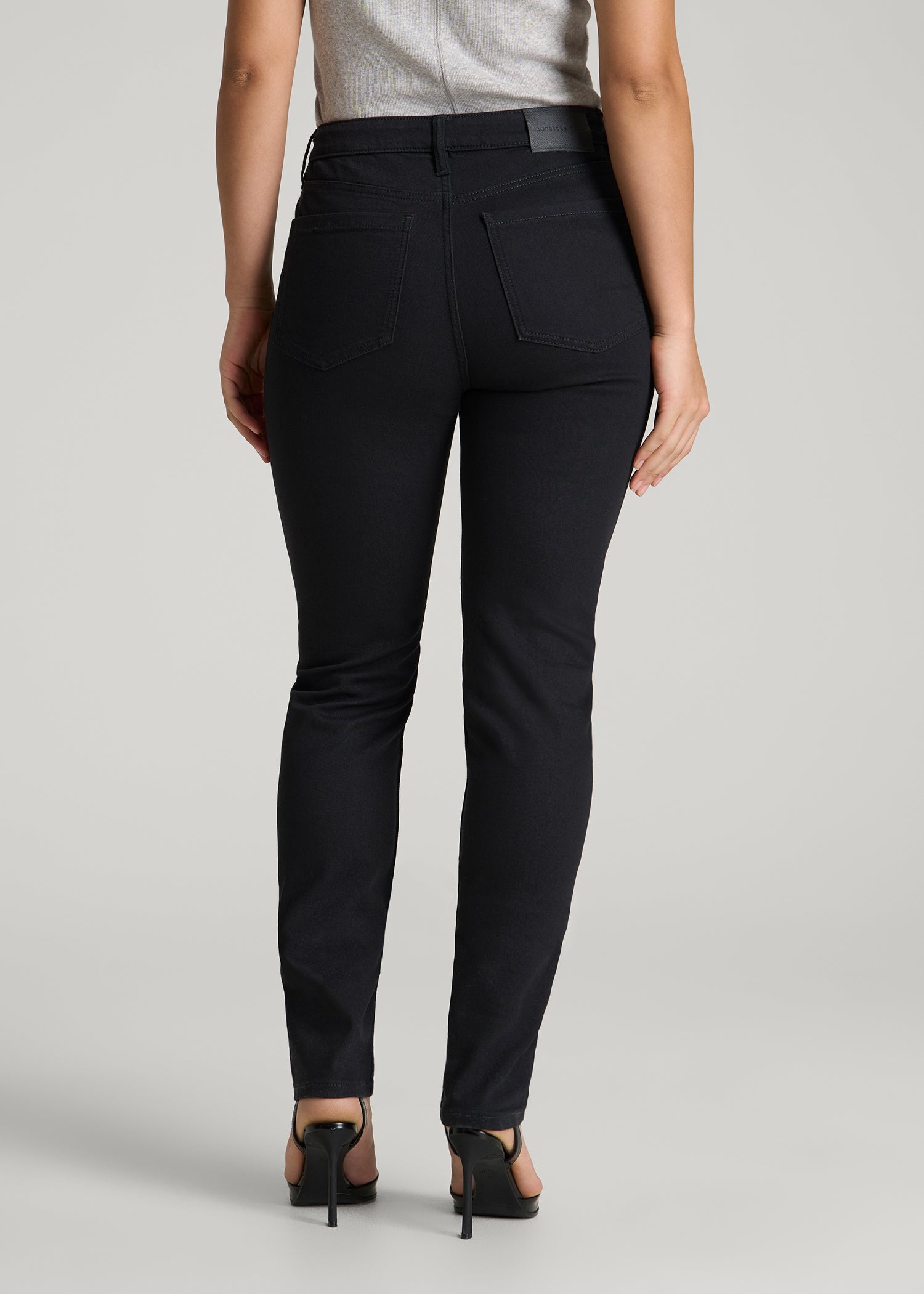 American Tall Sale | Curve High Rise Skinny Leg Jeans for Tall Women in Optimum Black