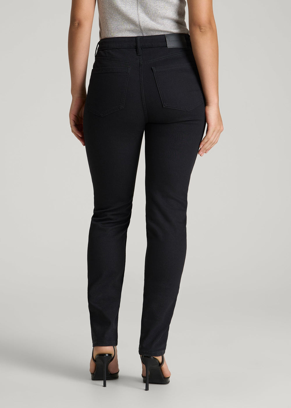 American Tall Sale | Curve High Rise Skinny Leg Jeans for Tall Women in Optimum Black