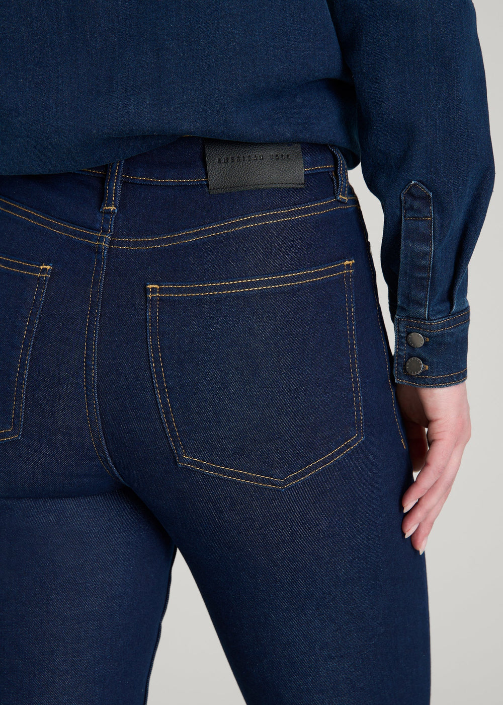 American Tall Outlet | Chloe High Rise Flare Jeans for Tall Women in Deep Indigo Wash
