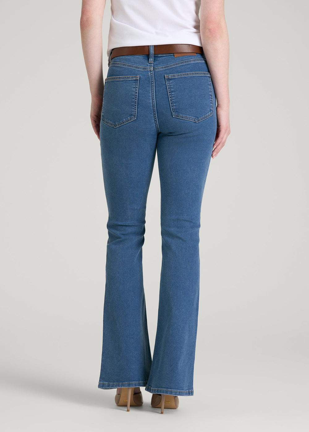 American Tall For Sale | Chloe High Rise Flare Jeans for Tall Women in New Colorado Blue
