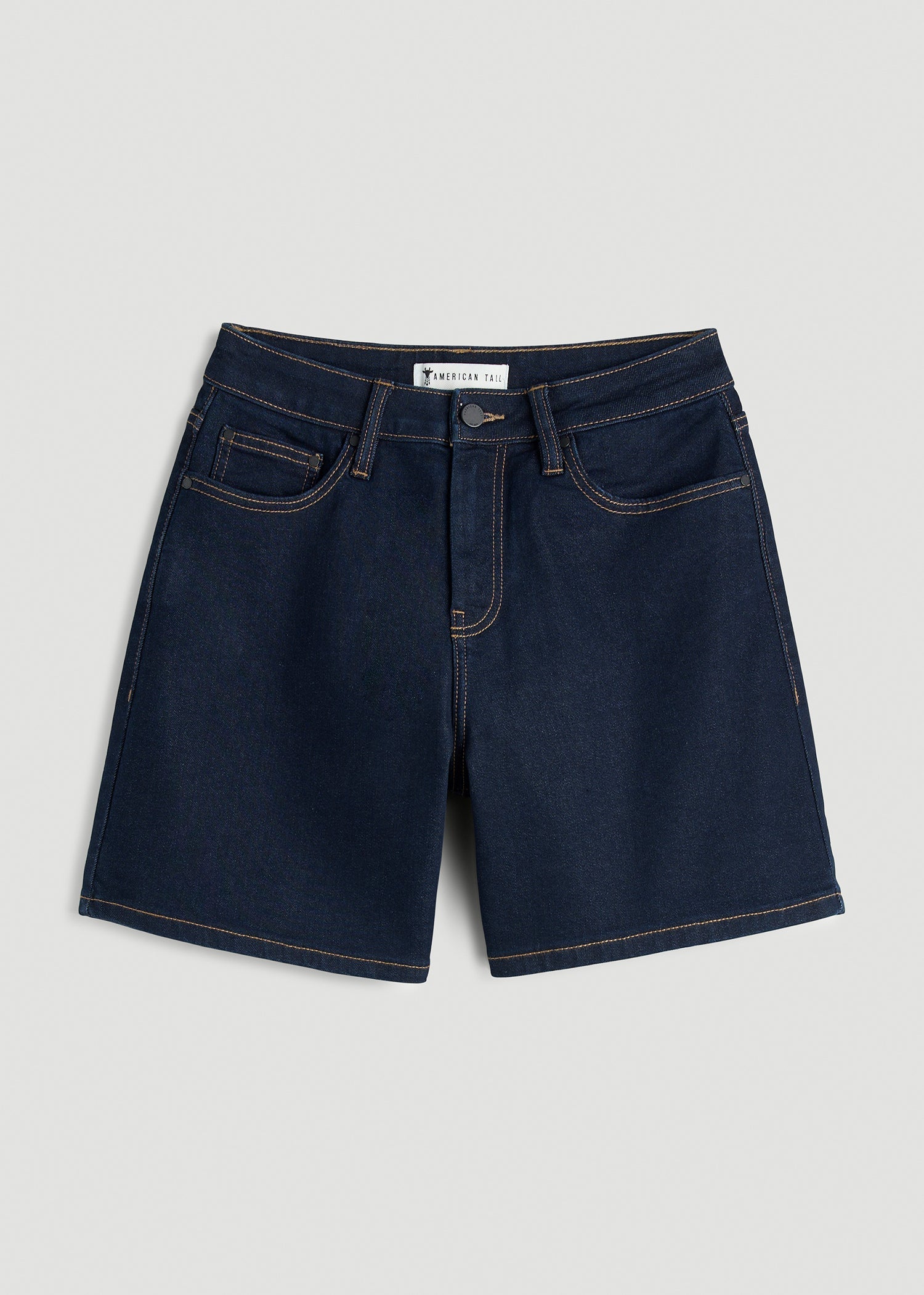 American Tall Discount | Stretch Denim Shorts for Tall Women in Deep Indigo Wash