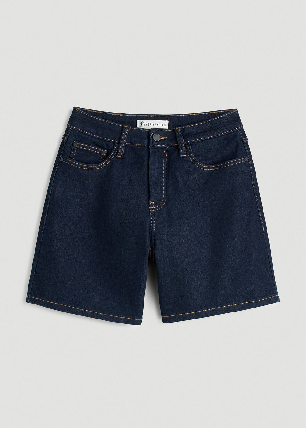 American Tall Discount | Stretch Denim Shorts for Tall Women in Deep Indigo Wash