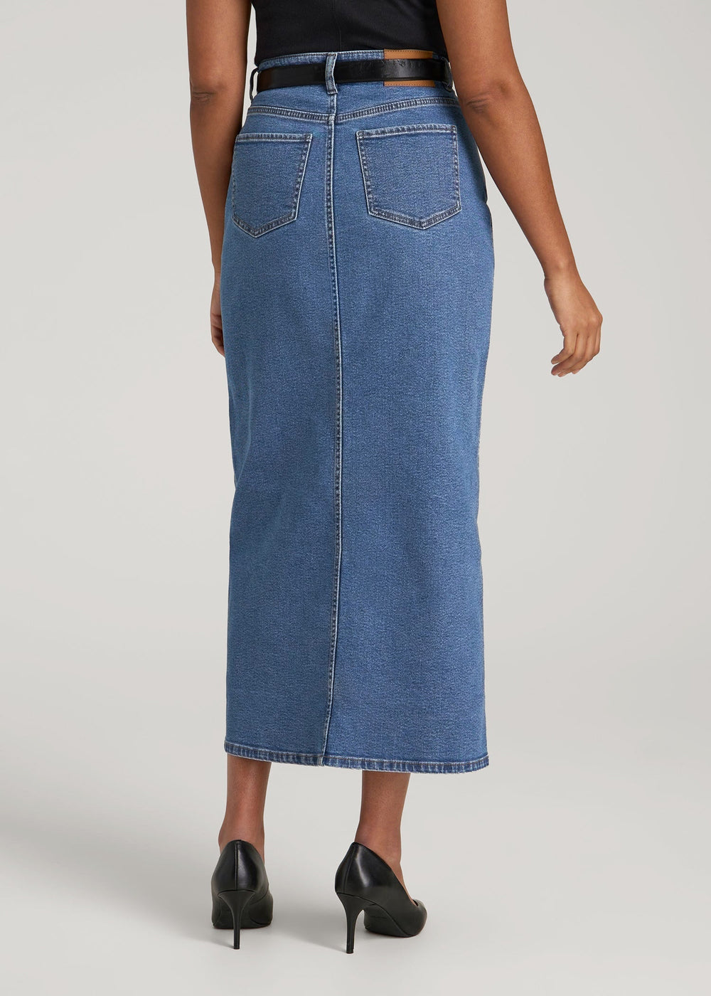American Tall Sale | Denim Maxi Skirt for Tall Women in Colorado Blue