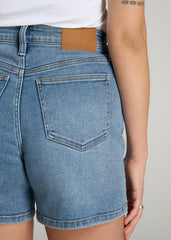 American Tall Online Shop | High Rise Denim Shorts for Tall Women in Heritage Faded