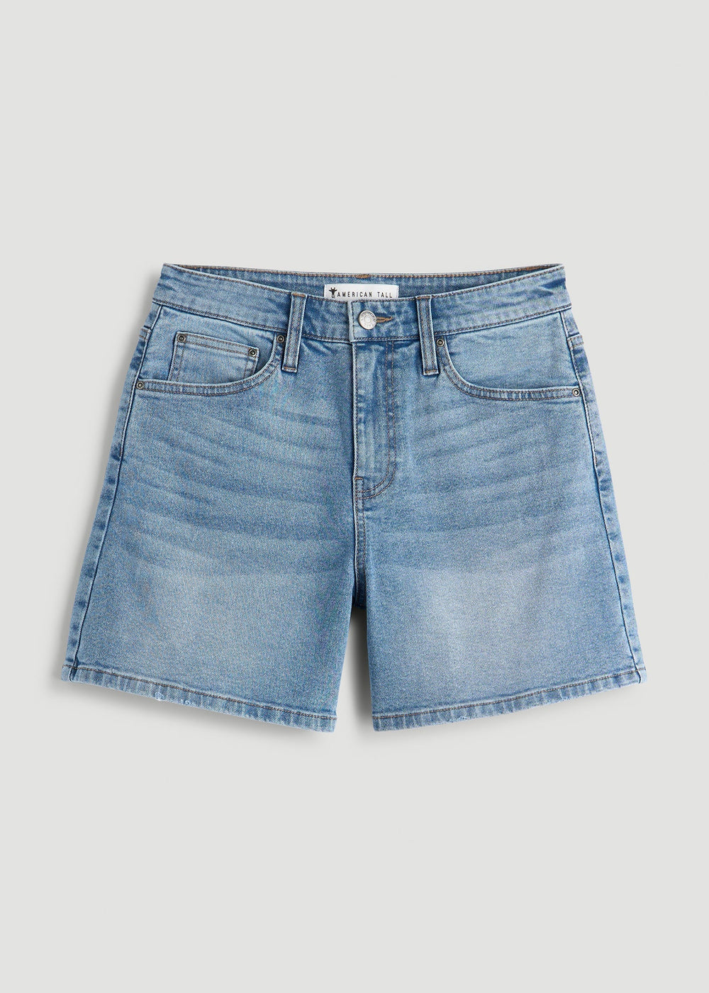American Tall Online Shop | High Rise Denim Shorts for Tall Women in Heritage Faded