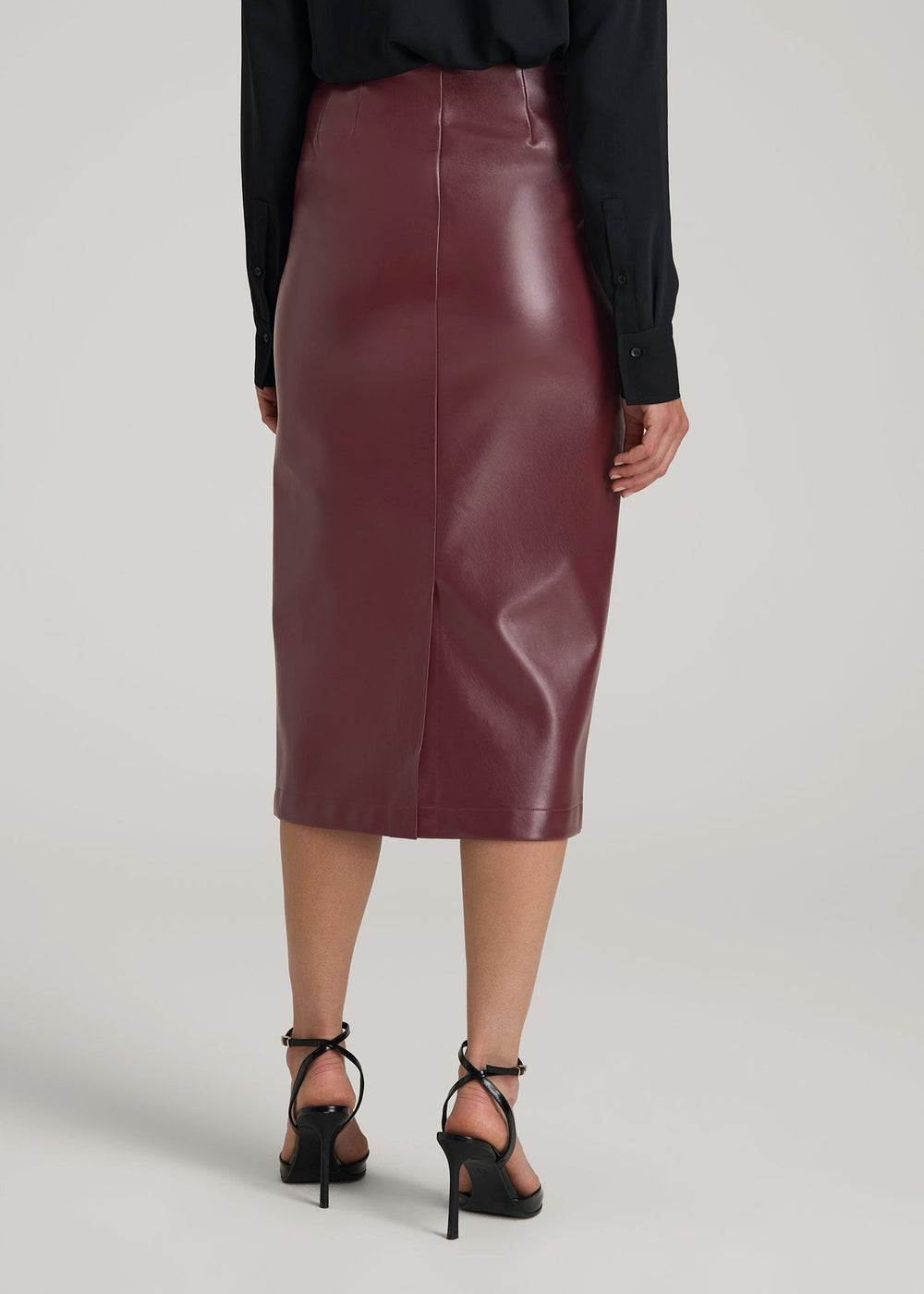 American Tall Discount | True Touch Leather Pencil Skirt for Tall Women in Port Royale