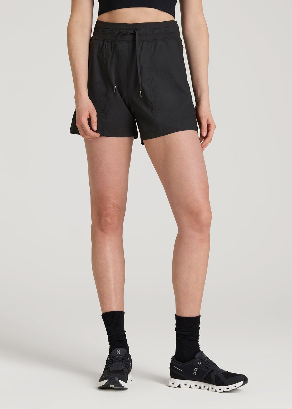 American Tall Online | High Rise After Practice Short for Tall Women in Black