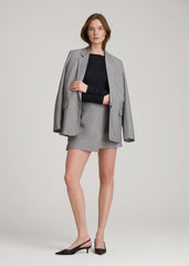 American Tall Online Shop | Wrap Mini Skort for Tall Women in Ash Grey Mix