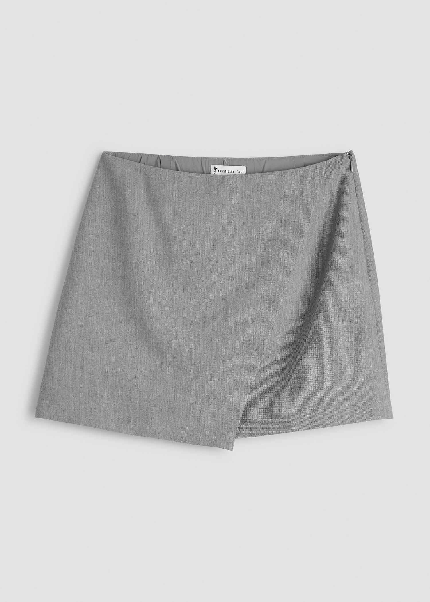 American Tall Online Shop | Wrap Mini Skort for Tall Women in Ash Grey Mix