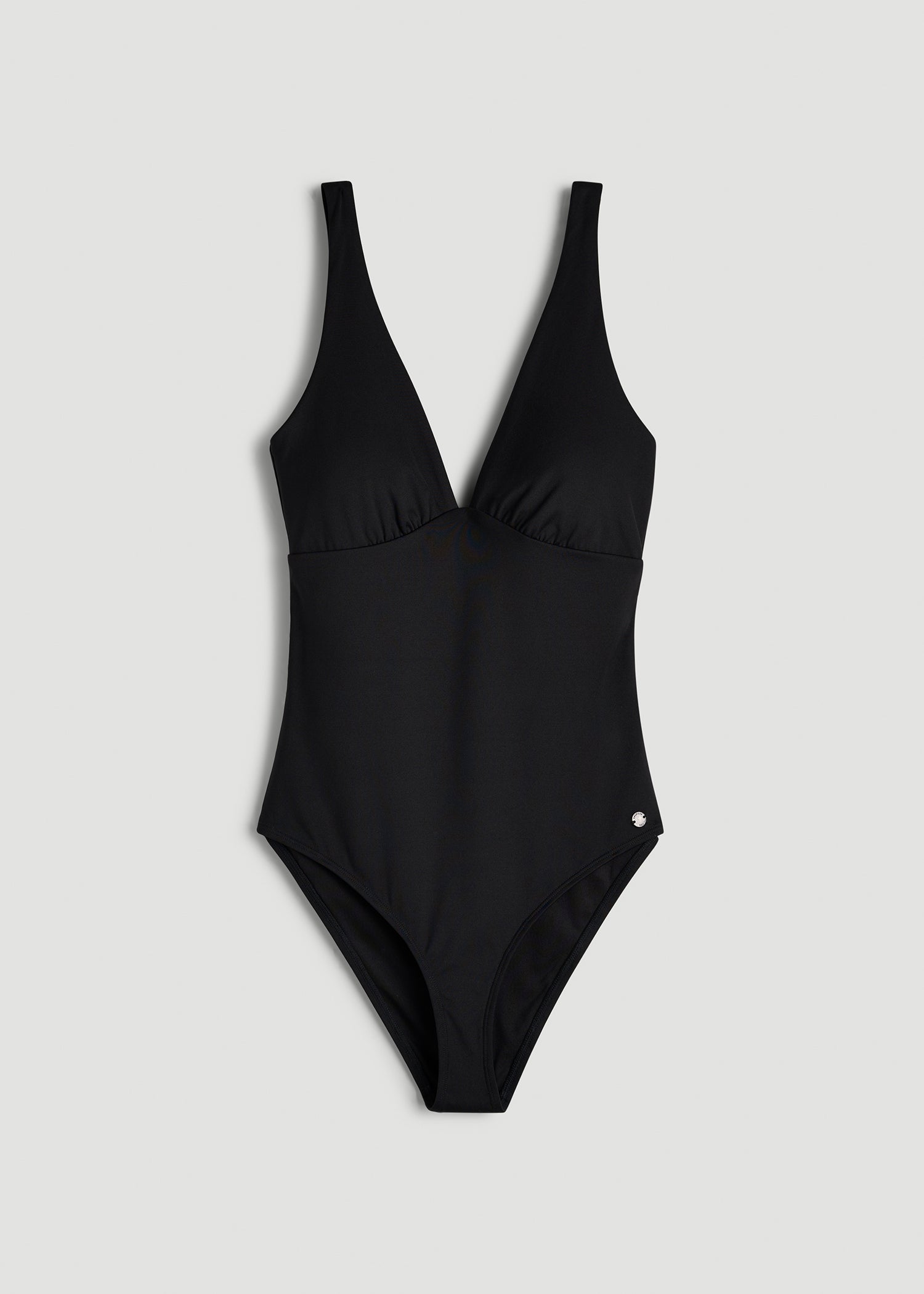 American Tall For Sale | Classic V-Neck One Piece Swimsuit for Tall Women in Deep Black