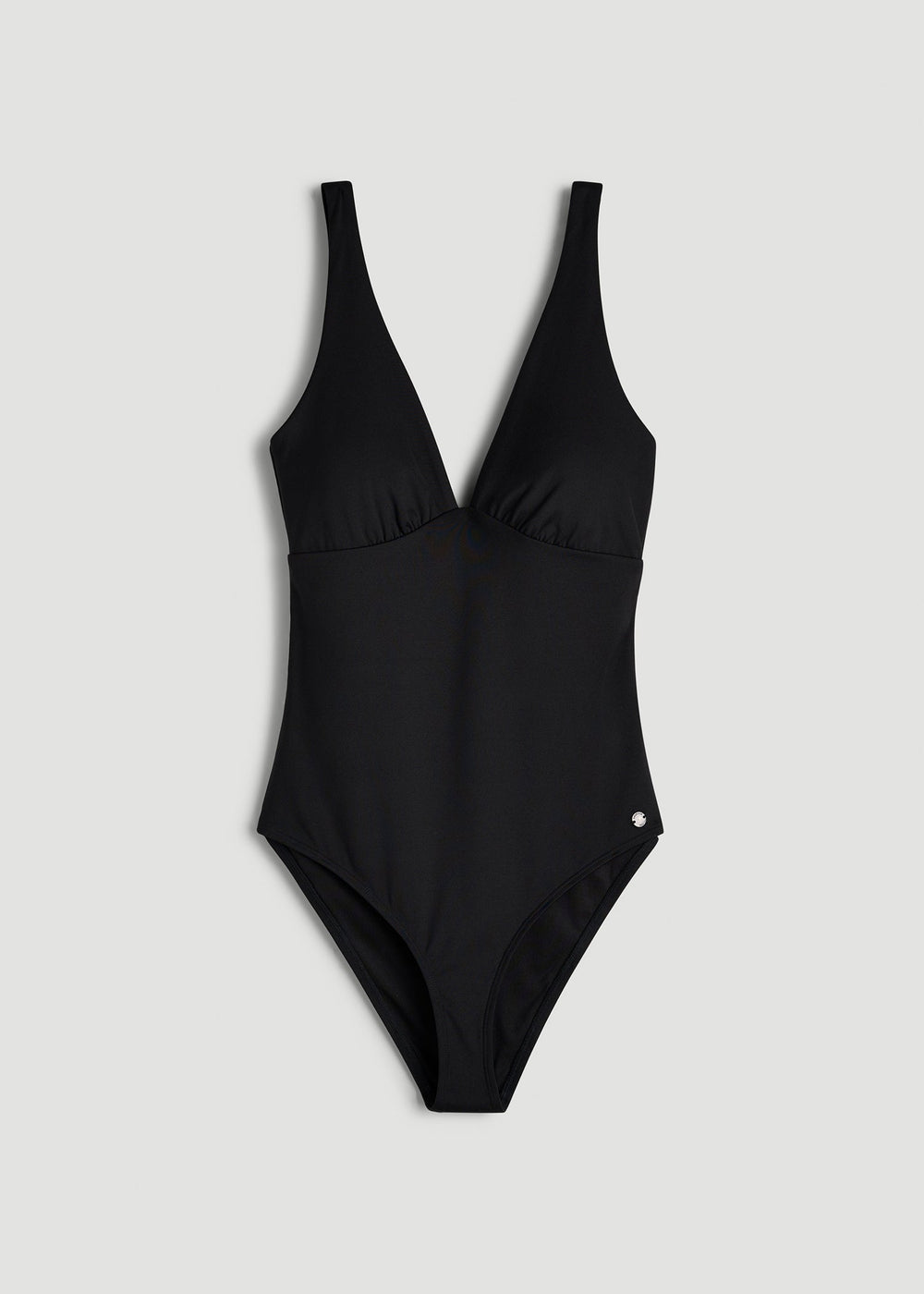 American Tall For Sale | Classic V-Neck One Piece Swimsuit for Tall Women in Deep Black