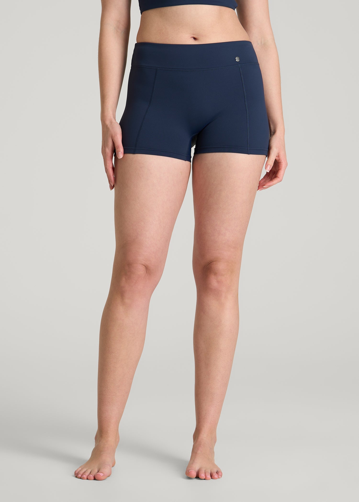 American Tall Online | Fitted Hybrid Shorts for Tall Women in Navy Blue