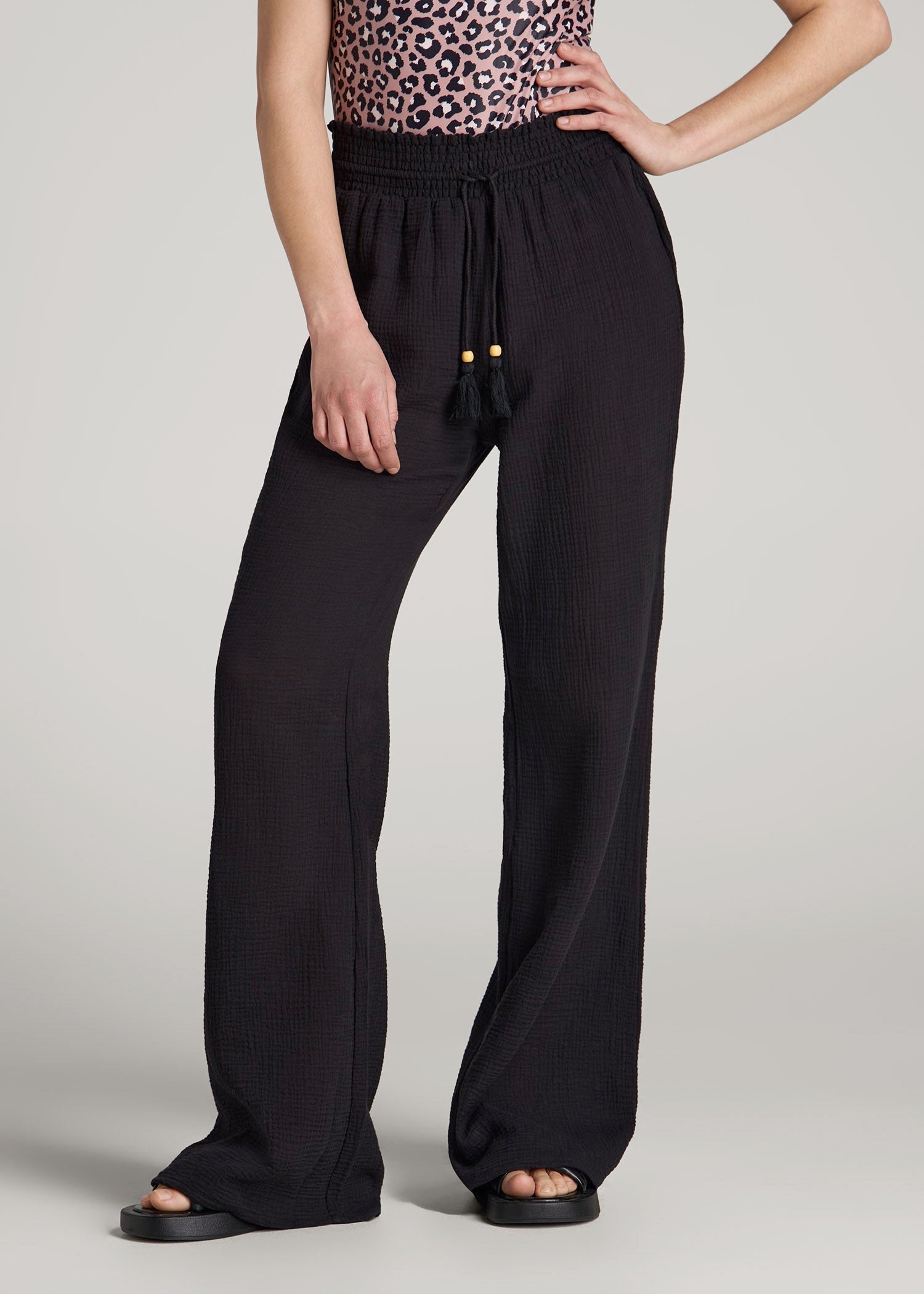 American Tall Online Shop | Gauze Cover Up Pants for Tall Women in Black