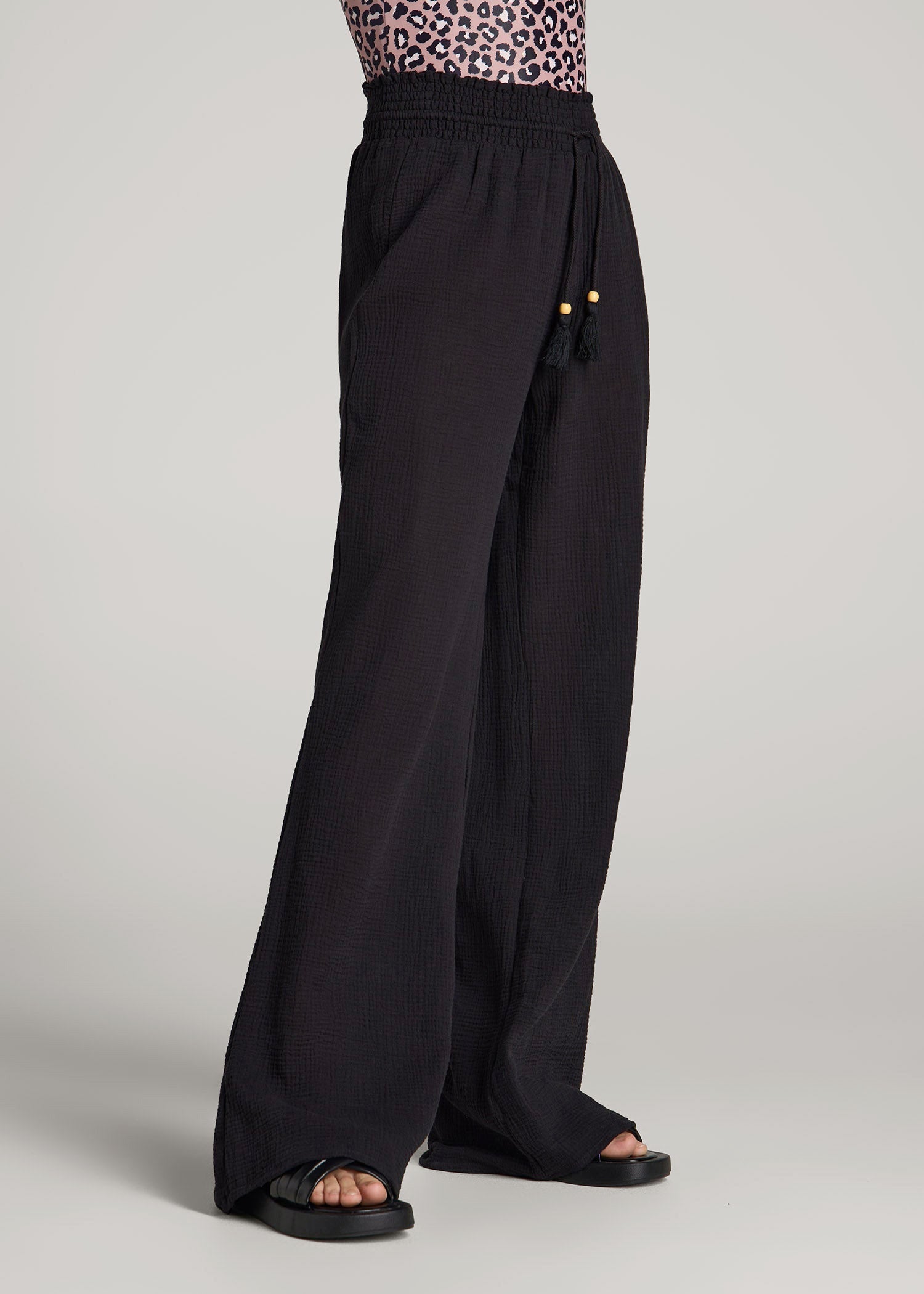 American Tall Online Shop | Gauze Cover Up Pants for Tall Women in Black