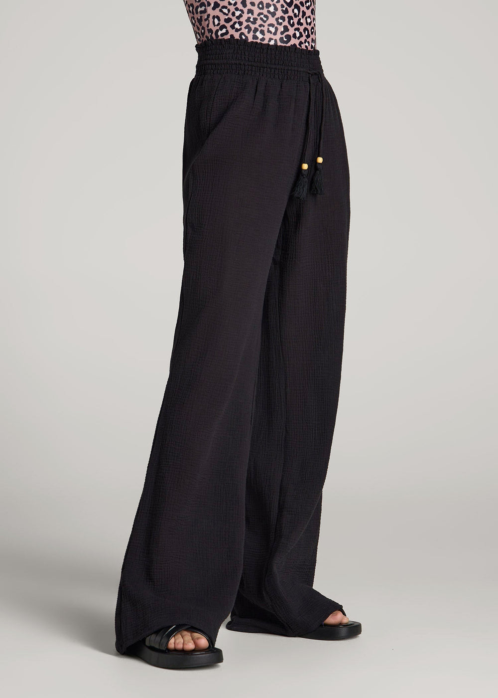 American Tall Online Shop | Gauze Cover Up Pants for Tall Women in Black