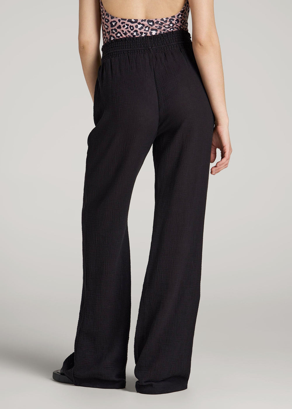 American Tall Online Shop | Gauze Cover Up Pants for Tall Women in Black