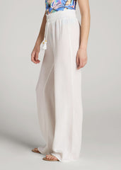 American Tall Discount | Gauze Cover Up Pants for Tall Women in Bright White