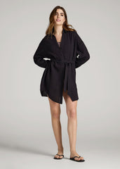 American Tall Sale | Gauze Shirt Dress for Tall Women in Black