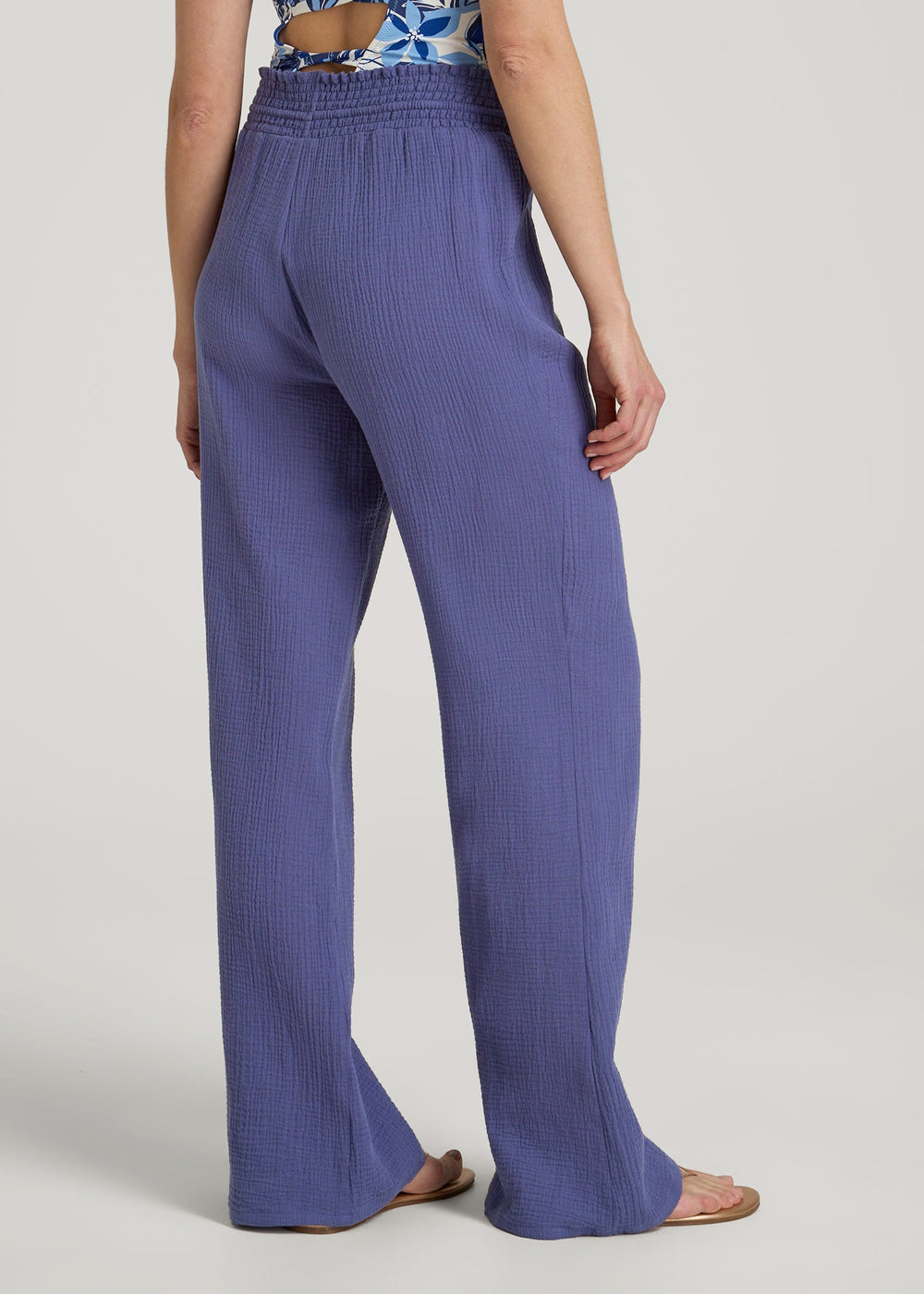 American Tall For Sale | Gauze Cover Up Pants for Tall Women in Future Dusk