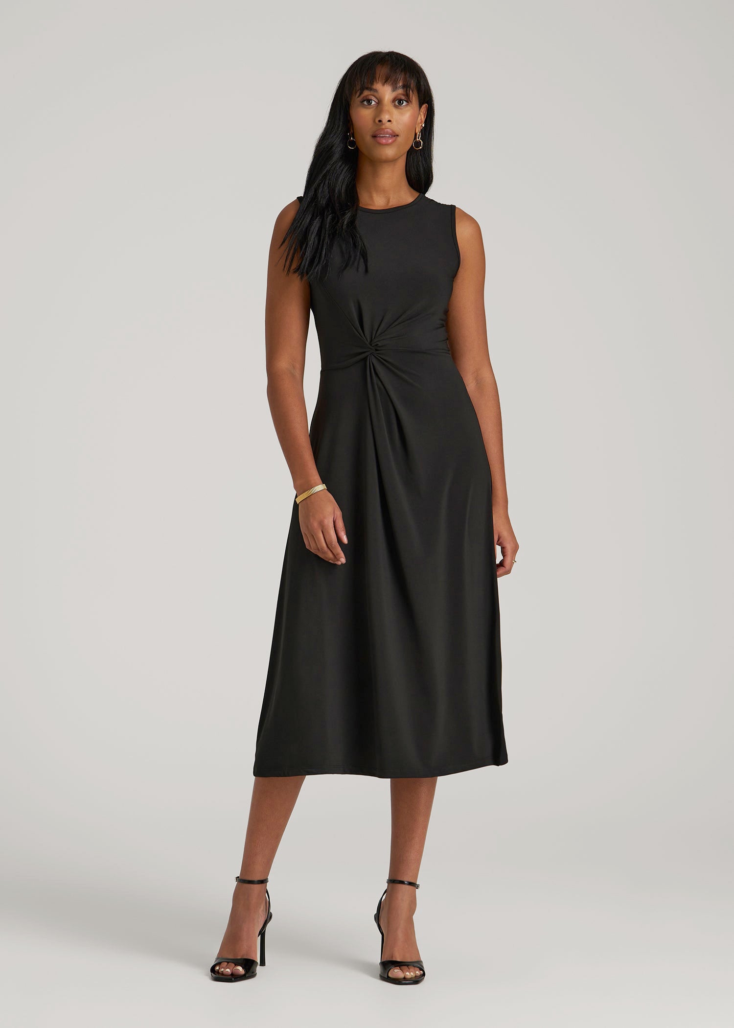 American Tall Online Shop | Sleeveless Knot Front Dress for Tall Women in Black