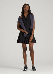 American Tall Discount | Balance Racerback Sleeveless Polo Dress for Tall Women in Black