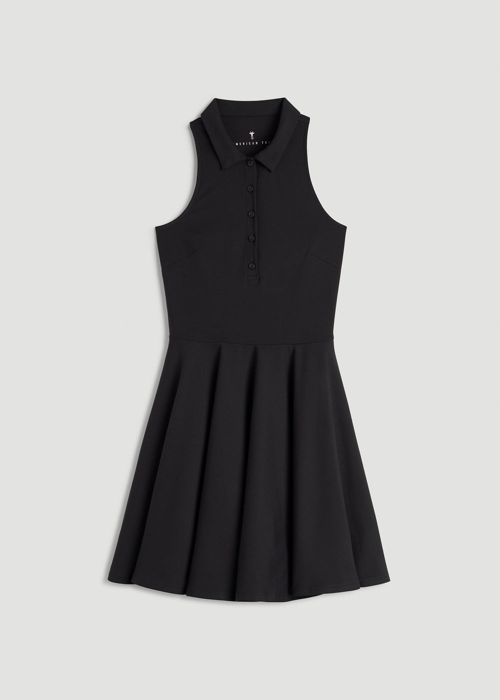 American Tall Discount | Balance Racerback Sleeveless Polo Dress for Tall Women in Black