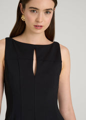 American Tall Sale | Soft Flex Ponte Mini Babydoll Dress for Tall Women in Black