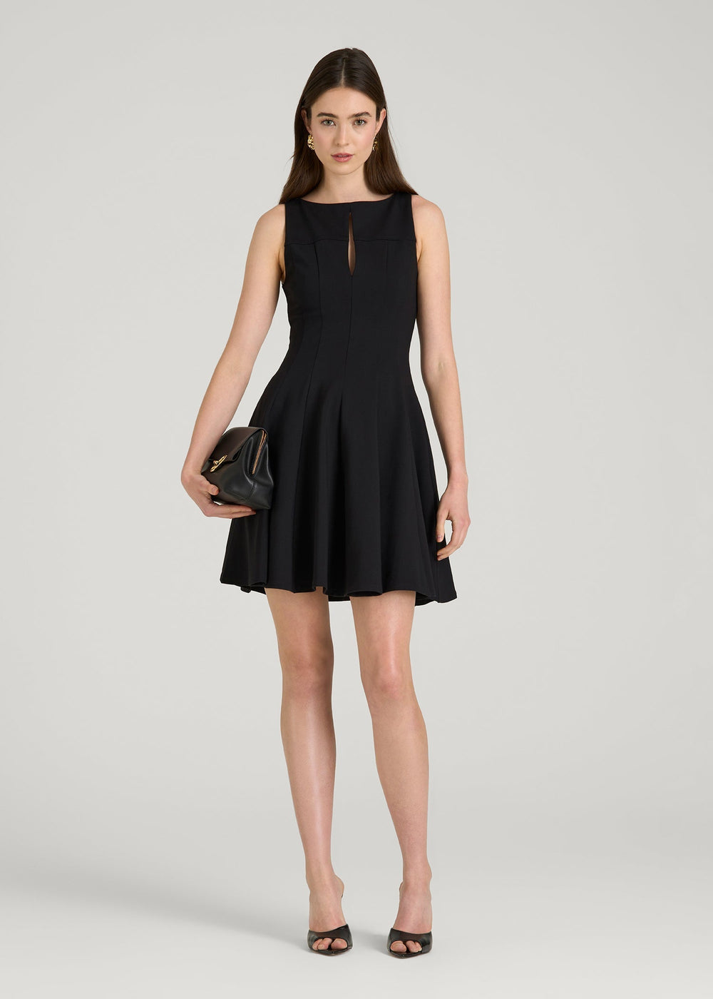 American Tall Sale | Soft Flex Ponte Mini Babydoll Dress for Tall Women in Black