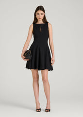 American Tall Sale | Soft Flex Ponte Mini Babydoll Dress for Tall Women in Black