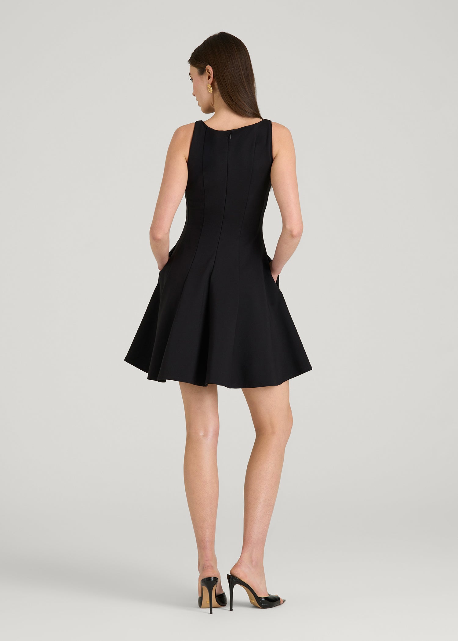 American Tall Sale | Soft Flex Ponte Mini Babydoll Dress for Tall Women in Black
