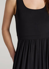 American Tall Outlet | Jersey Tank Maxi Dress with Pockets for Tall Women in Black