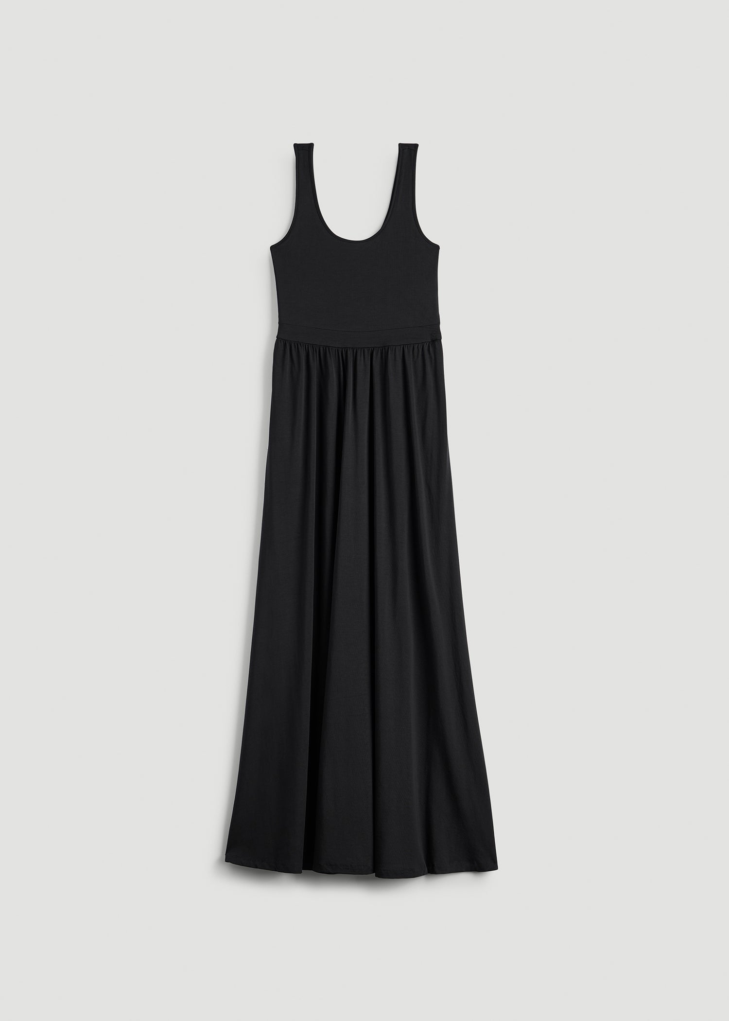 American Tall Outlet | Jersey Tank Maxi Dress with Pockets for Tall Women in Black