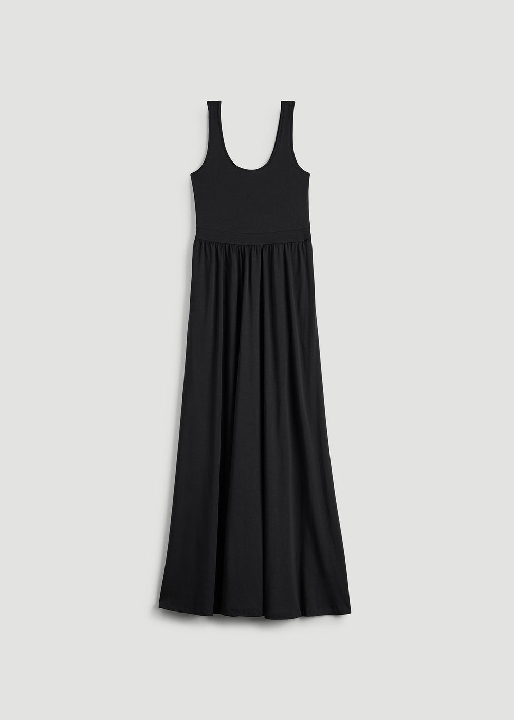 American Tall Outlet | Jersey Tank Maxi Dress with Pockets for Tall Women in Black