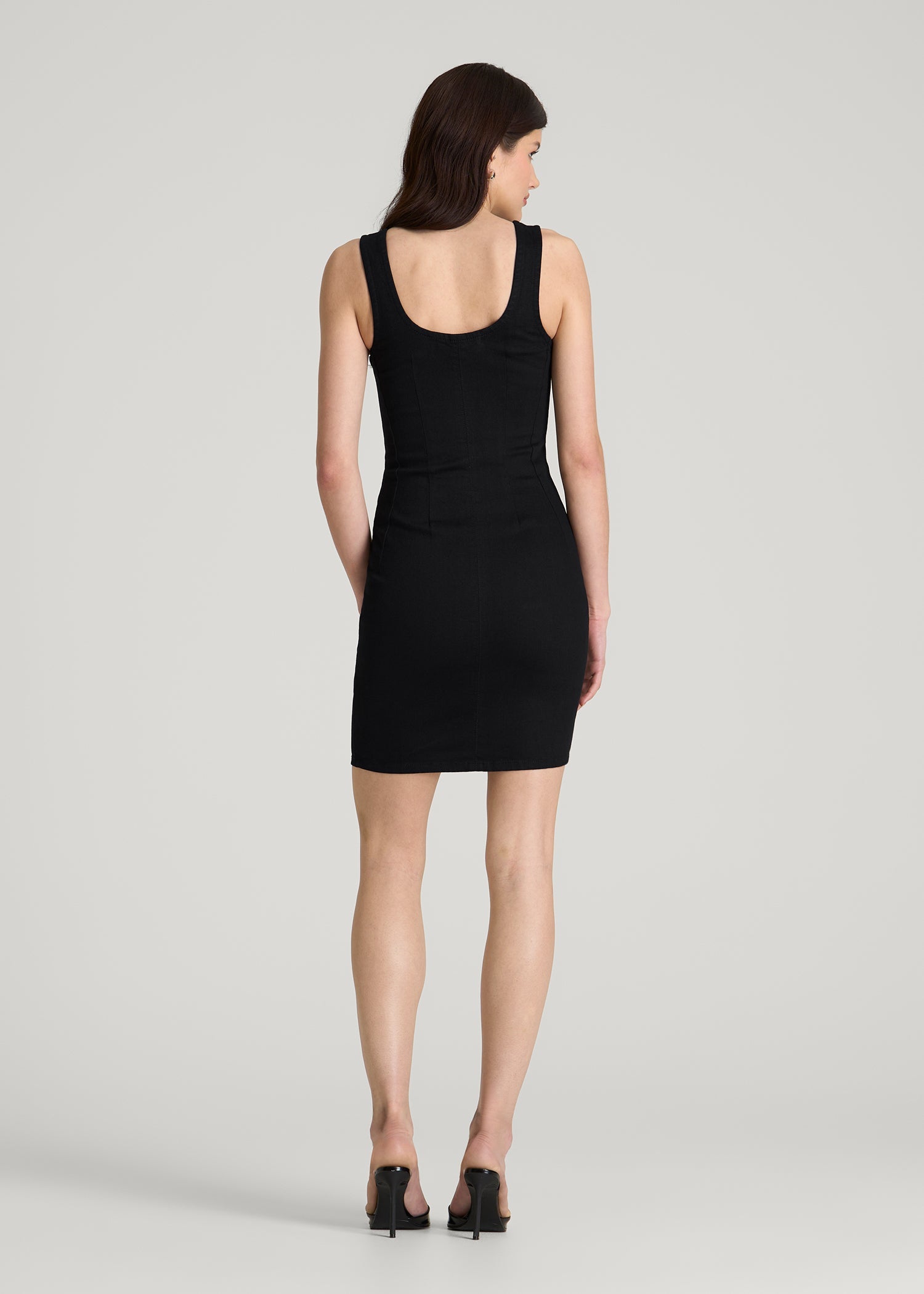 American Tall Online Shop | Short Denim Tank Dress for Tall Women in Optimum Black
