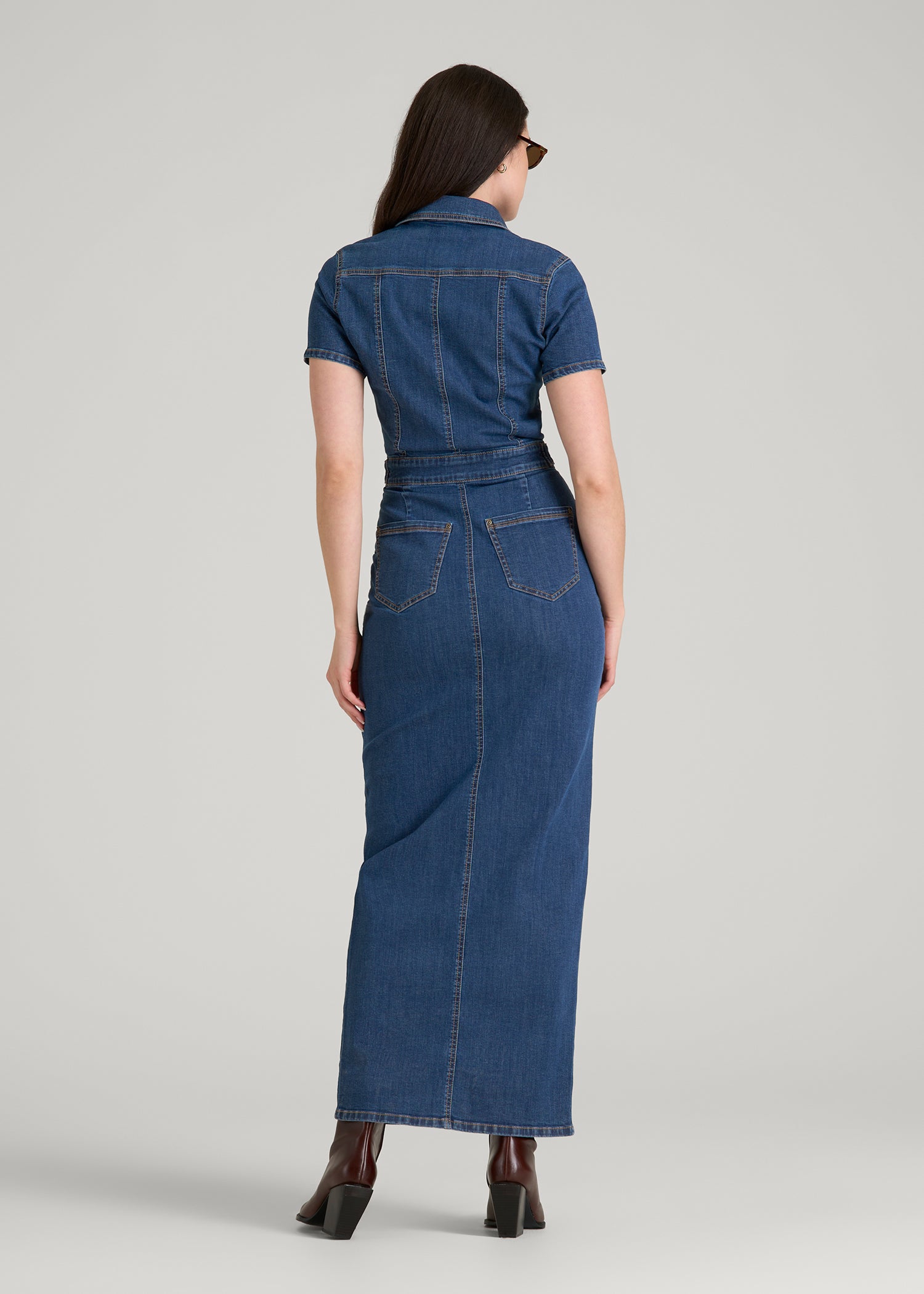 American Tall Discount | Maxi Denim Dress for Tall Women in New Colorado Blue
