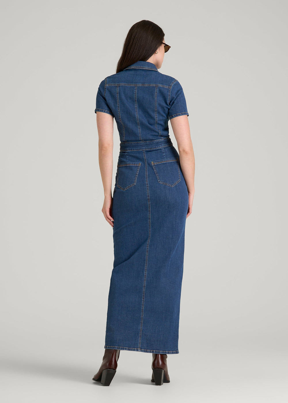 American Tall Discount | Maxi Denim Dress for Tall Women in New Colorado Blue