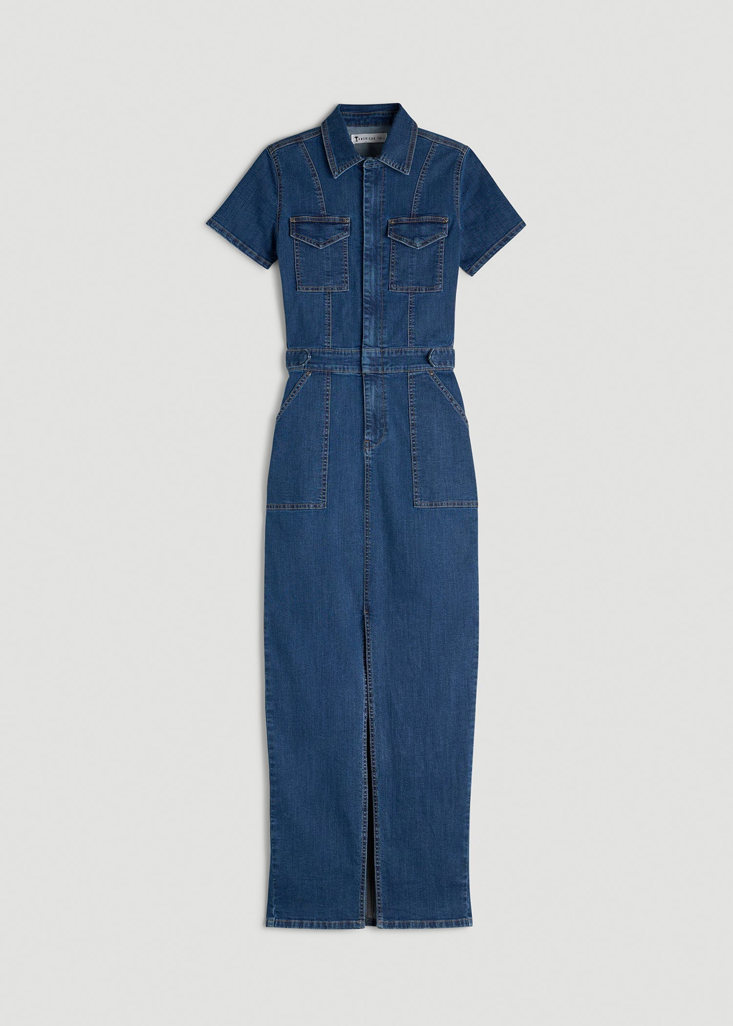 American Tall Discount | Maxi Denim Dress for Tall Women in New Colorado Blue