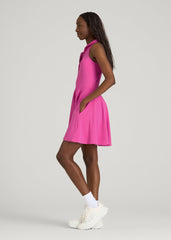 American Tall Online | Balance Racerback Sleeveless Polo Dress for Tall Women in Magenta