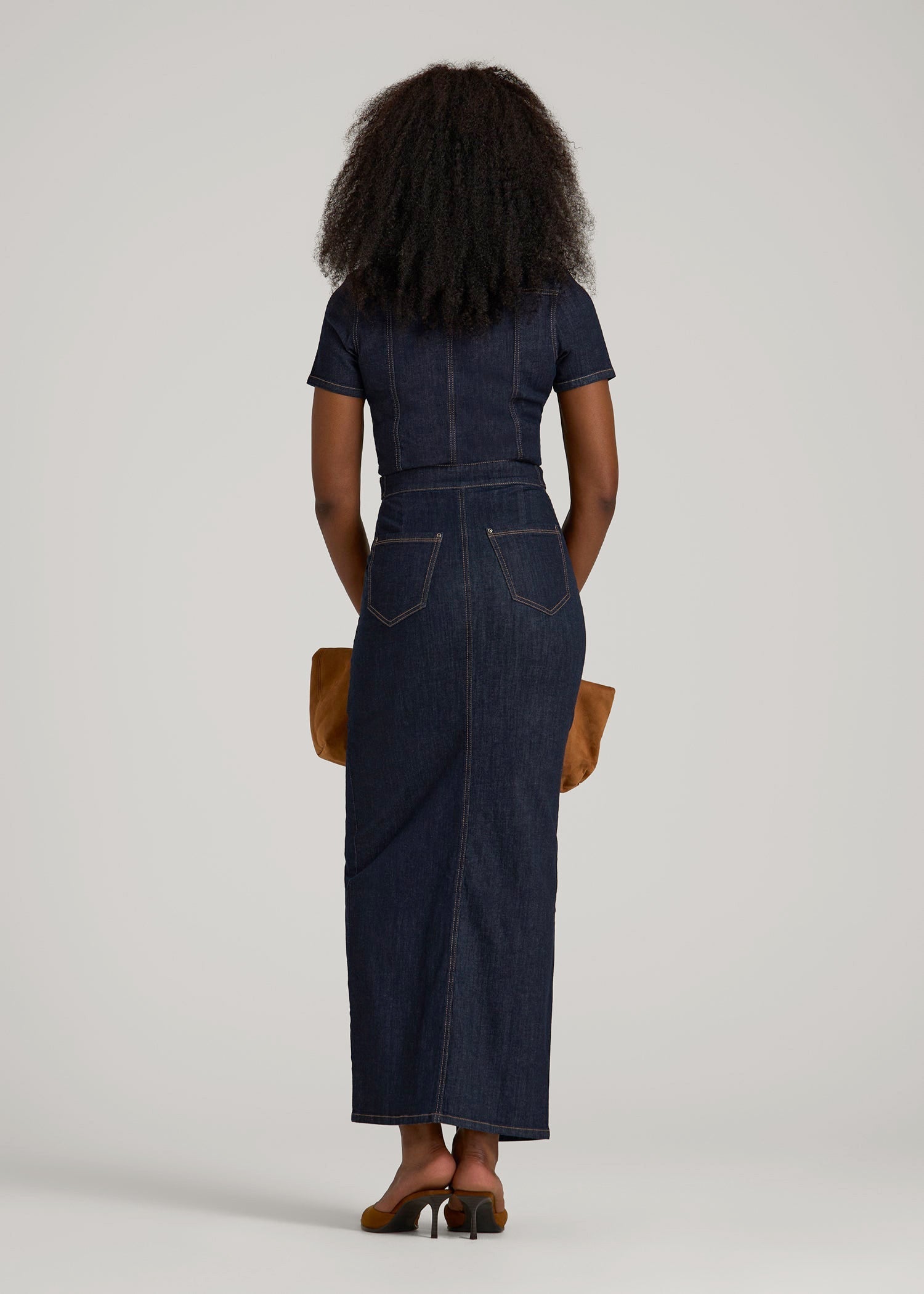 American Tall Sale | Maxi Denim Dress for Tall Women in Rinse Wash